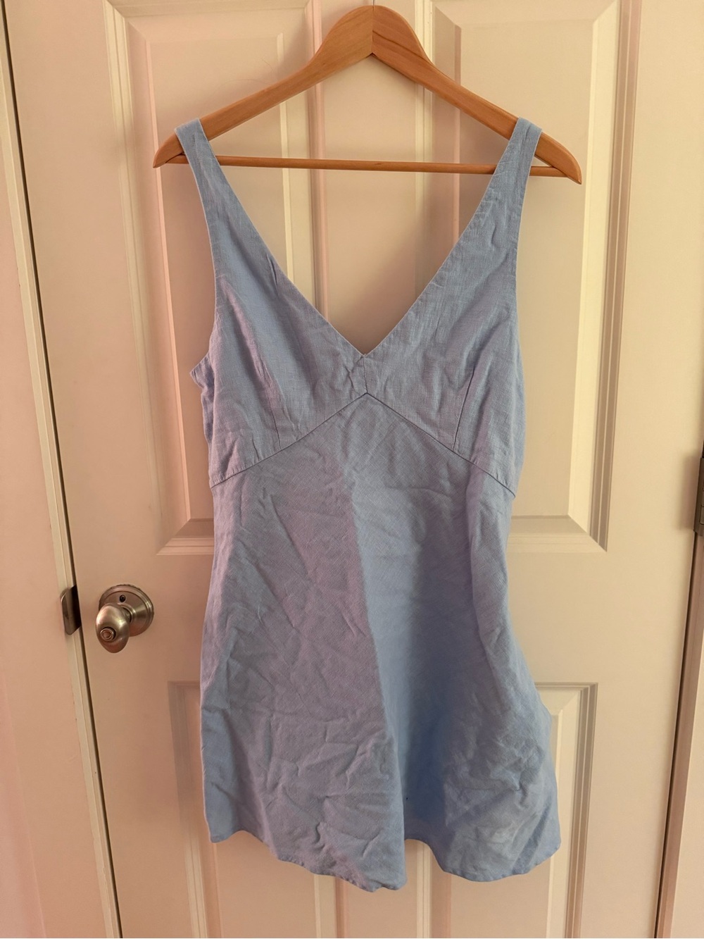 Abercrombie & Fitch Light Blue V-Neck Mini Dress